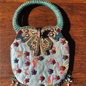 Mary Frances Butterfly Beaded Handle Bag